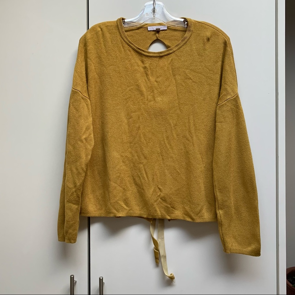Mustard Yellow Open Back Sweater